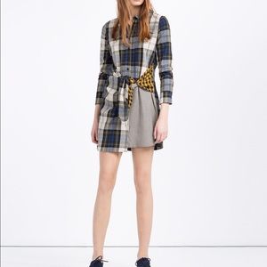 Patchwork checked print cotton dress